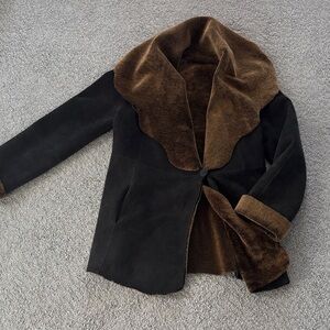 Elegant Black and Brown Teddy Jacket